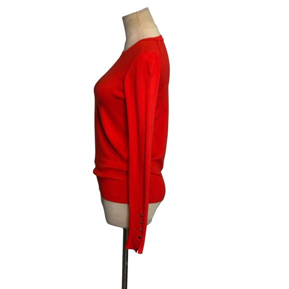 Zara bright red crew neck long sleeves sweater size Small - Picture 6 of 13
